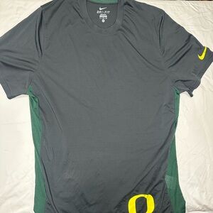 Nike Men's Charcoal and Forest Green Dri-FIT Tee